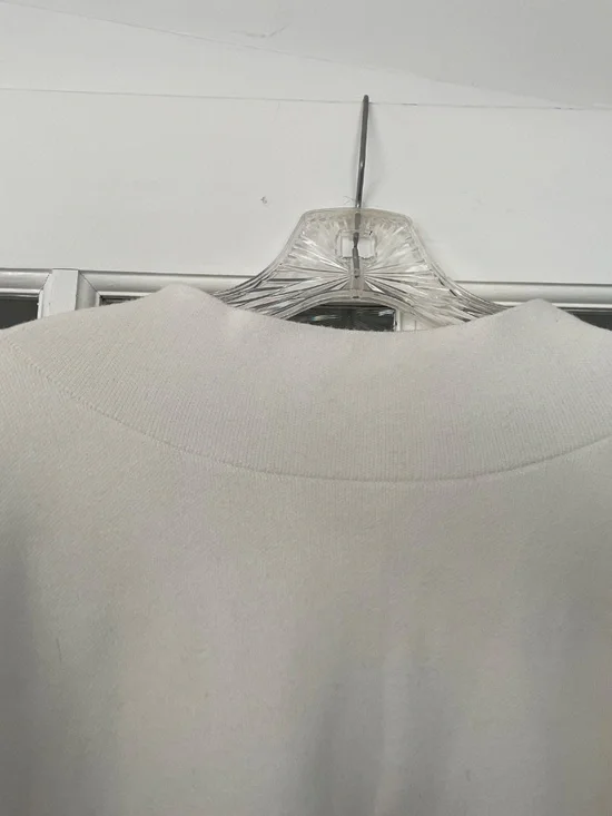 Anthropologie ivory viscose sweater with fushia trim - Picture 2 of 5